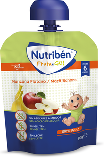 Nutribén Saqueta Fruta & Go Maça Banana +6M 90 gr