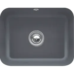 Villeroy und Boch Unterbauspüle 670601i4 mit Ablaufgarnitur, Handbetätigung, Befestigungssatz, Graphit