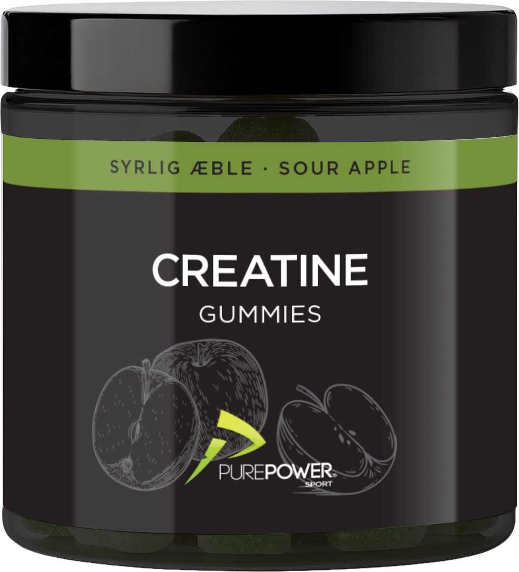 PurePower Creatine Gummies Sour Apple 60 stk Kosttilskud 60 stk