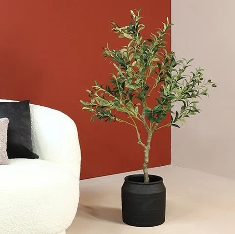 Countryfield Kunstplant Olea olijfboom groen, Hoogte: 120 cm