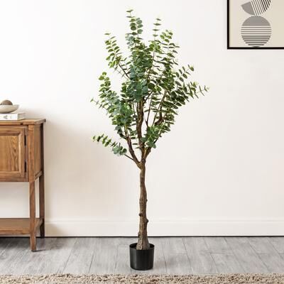 "SAFAVIEH Eucalyptus 60-Inch Faux Plant, Green - 27"" W x 27"" D x 60"" H"