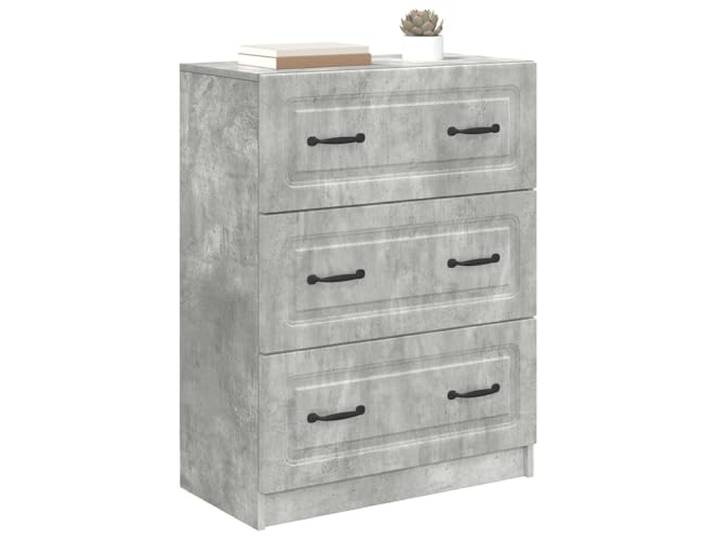 KTHLBRH Schrank mit Schubladen, betongrau, 66 x 34,5 x 87 cm Engineered Holz Griffe Bar Vintage Stil 2 Schubladen Wohnzimmer