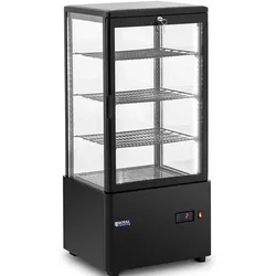 Royal Catering Kühlvitrine - 78 L -  - 4 Ebenen - schwarz - abschließbar