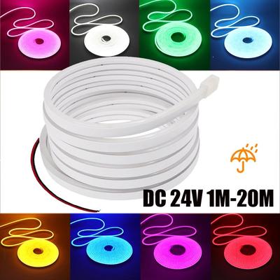 Inspired Living 24V IP67 Waterproof Neon LED Strip Light (120M) Silicone Neon Rope For TV Backlight & Home Decor blue 15m