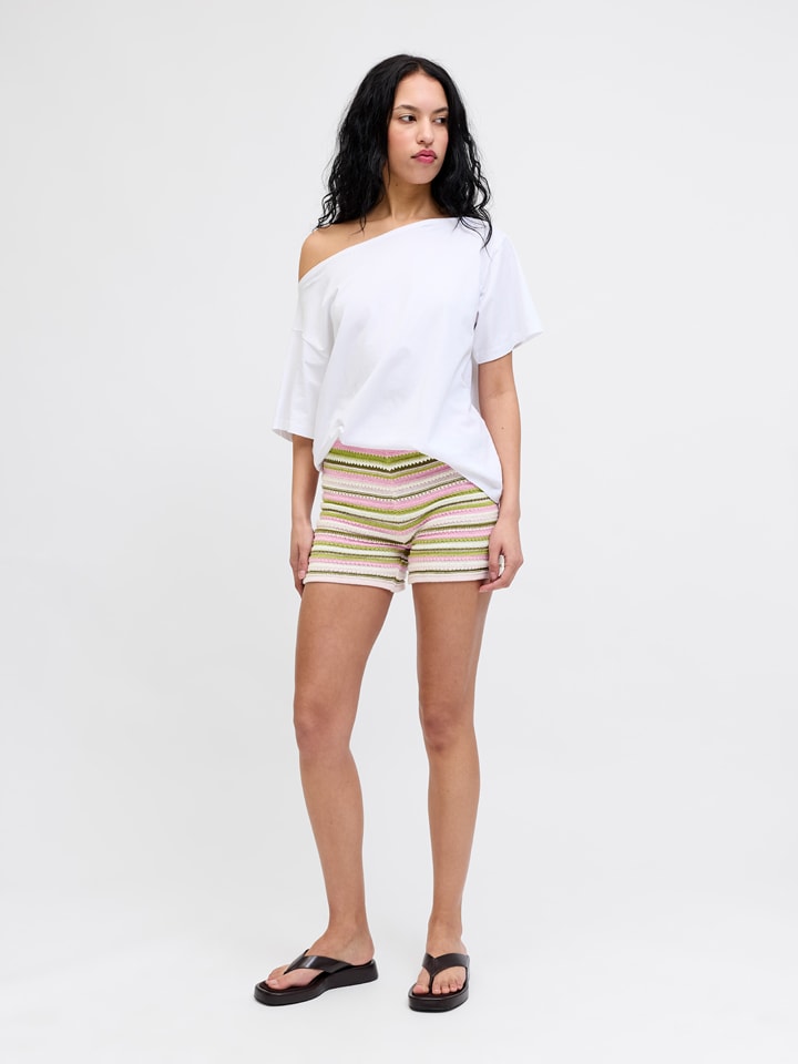 JJXX Strickshorts in Rosa/ Grün - M