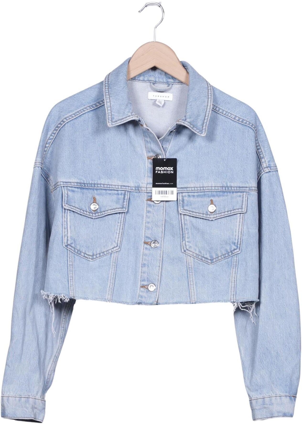Topshop Damen Jacke, Hellblau, Gr. EU 38, Baumwolle - Second Hand