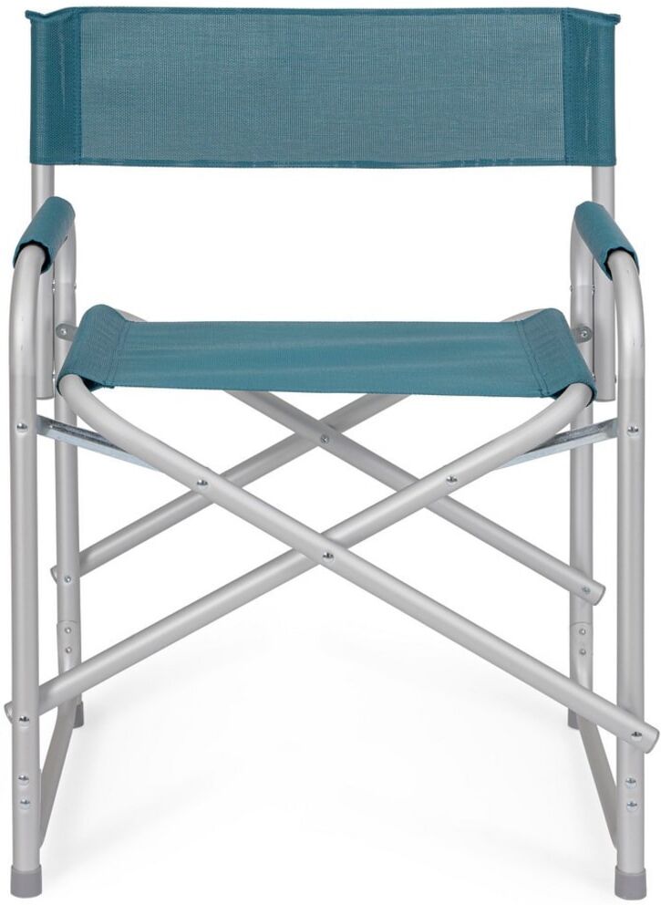 Bizzotto Lot de 4 Chaises de réalisateur en aluminium et textilène bleu Bleu 47x79x57cm