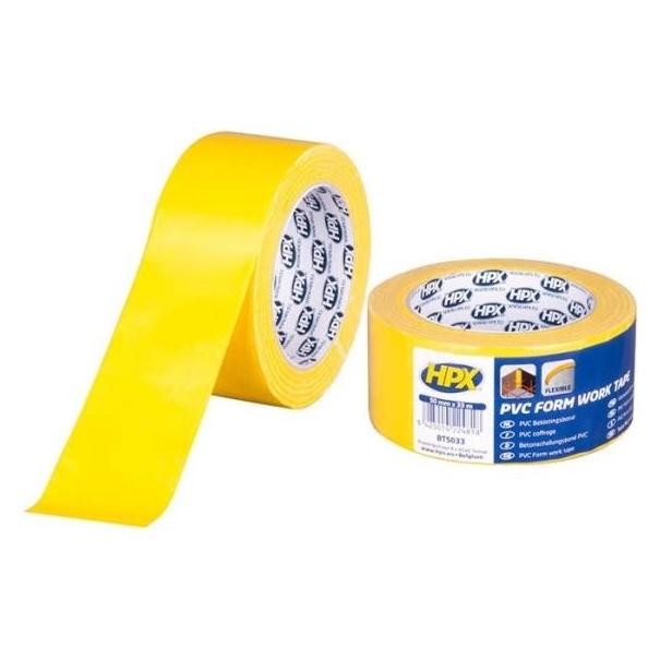 Konjac Sponge Forskallingtape PVC gul 50 mm x 33 m (50 mm) (BT5033)