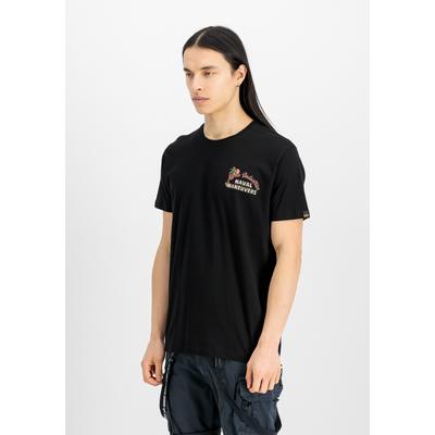 T-Shirt ALPHA INDUSTRIES "Naval Backprint T-Shirt", Herren, Gr. 3XL, schwarz, Obermaterial: 100% Baumwolle, Shirts T-Shirt