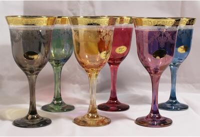 Lorren Home Trend Choice of Color Multicolored 6-piece Wine Goblet Set