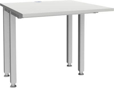 Schäfer Shop Genius Schreibtisch MODENA FLEX, 4-Fuß-Quadratrohr, verkürzte Seitenteile, B 800 mm, lichtgrau