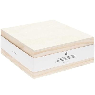 Holzbox quadratisch mit Magnetverschluss, 12 x 12 x 6 cm 100%
