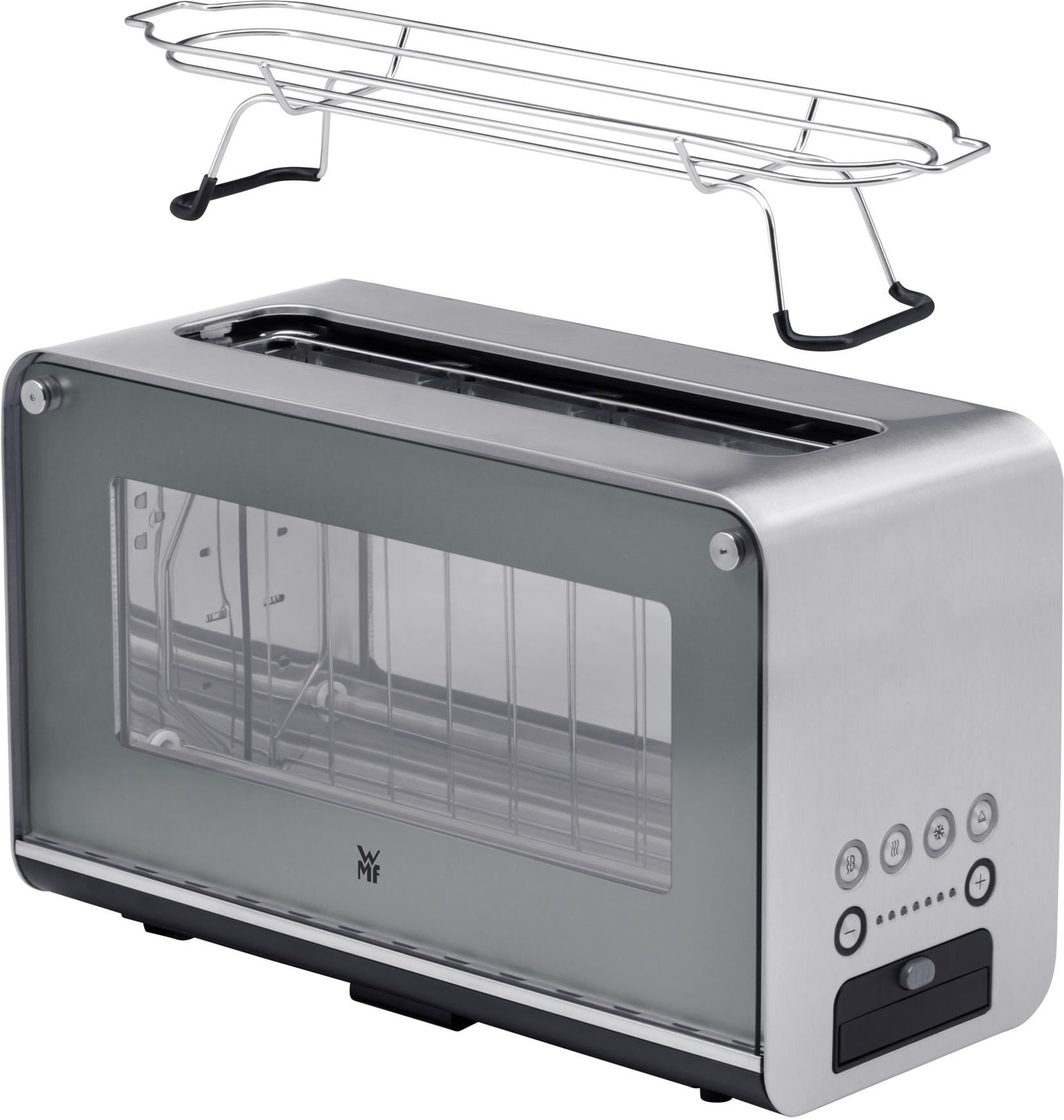 WMF Toaster "Lono Glas", silber (silberfarben), B:20cm H:32,3cm T:40cm, Toaster, Toaster silberfarben Einheitsgröße