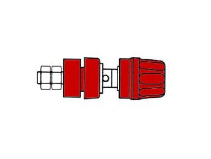 Hirschmann GEISOLEERDE 4mm INBOUWBUS MET KOP EN RING/ROOD (PKI10A)