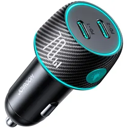 Joyroom Autoladegerät 2x USB-C 70W – USB-C Ladegerät für Zigarettenanzünder 70 Watt LED Beleuchtung