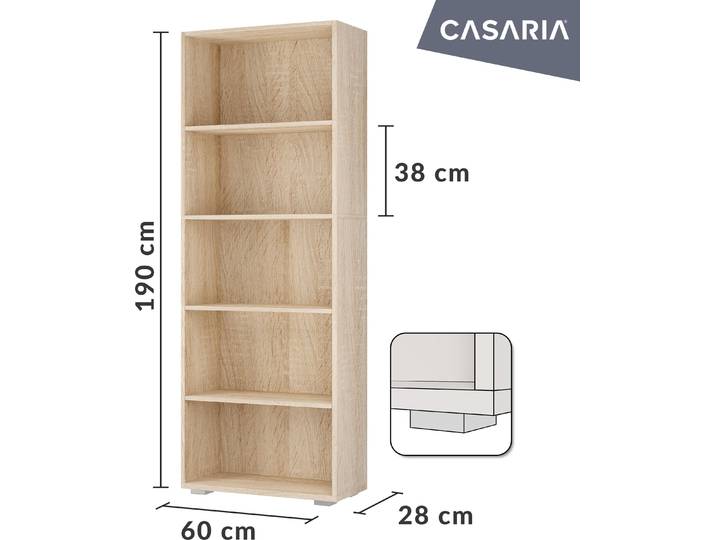 CASARIA Étagère bibliothèque chêne