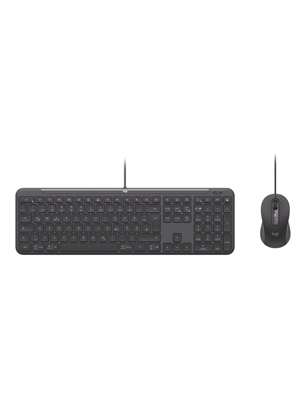 Logitech Signature Slim Wired Combo MK620 for Business - Tastatur & Maus Set - Deutsch - Grau