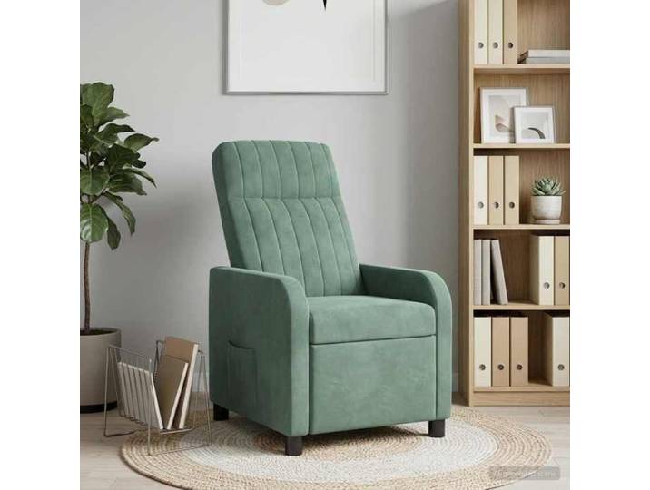 Vert Chaise confortable LEMON Fauteuil inclinable Vert Mer Velours (V) Pour maison/bureau_18102