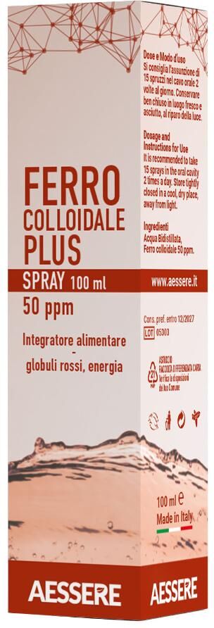 AESSERE Srl Ferro Colloidale Plus Spray 50 Ppm,100 ml