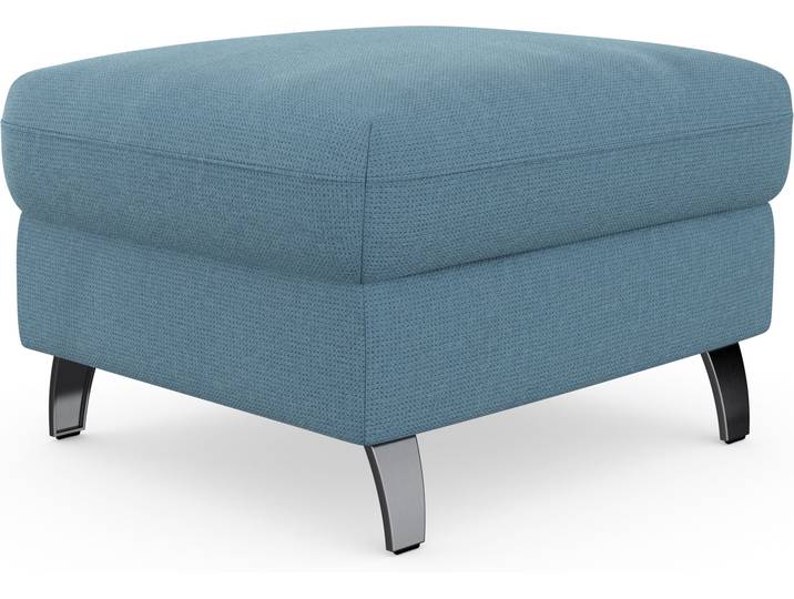 Stauraumhocker SIT & MORE Grenoble , blau (hellblau), B:66cm H:48cm T:76cm, Hocker, mit Stauraum und satinierten Füßen