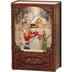 Konstsmide LED Wasserlaterne rot Buch Schneemann