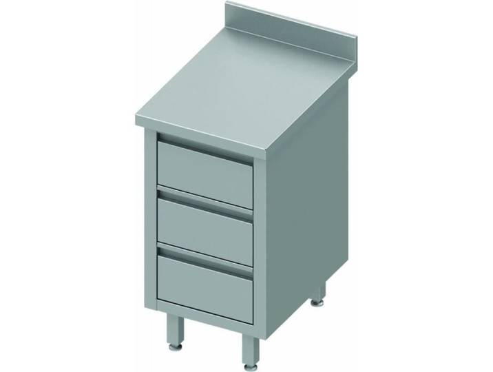 Meuble Bas Cuisine Inox Adossée et 3 Tiroirs - Gamme 800 - Stalgast