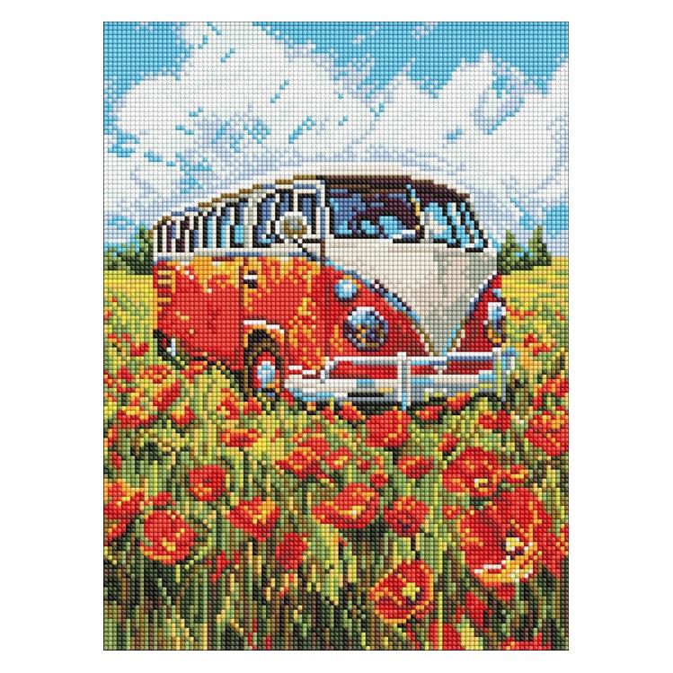 Ideyka Diamond Painting mit Rahmen - Eine Reise ins Rote - art selena ua 30 x 40 cm (AMO8215)