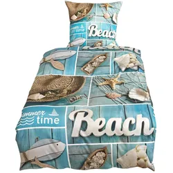 Traumschlaf, Bettwäsche, Beach (Bettwäsche Set, 135x200 cm, 80x80 cm)