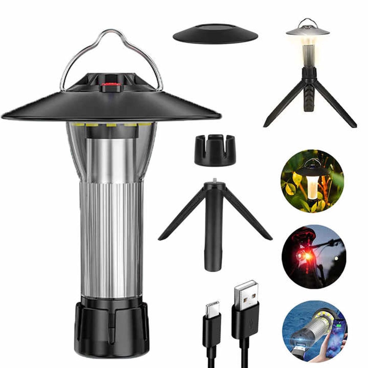 OUTARO Magnetische LED Kampeerlamp met Oplaadbare Accu en Haak