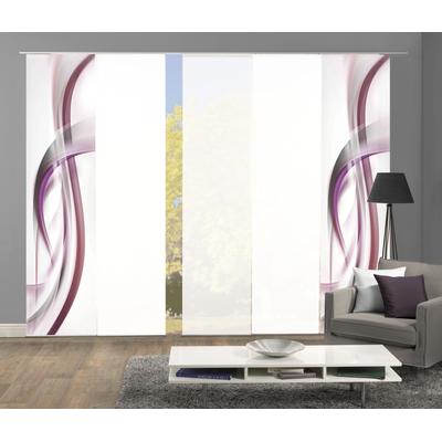 Schiebegardine HOME WOHNIDEEN "FALA" Gr. 1, lila (beere), B:60cm H:245cm, Polyester, Gardinen, Schiebevorhang Digi 5er Set FALA BEERE