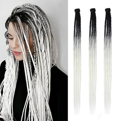 Dreadlock-Erweiterungen mit Clips 24 Zoll Ombre Clip in Dreads handgefertigt 3 Stück gehäkelte Loc-Erweiterungen
