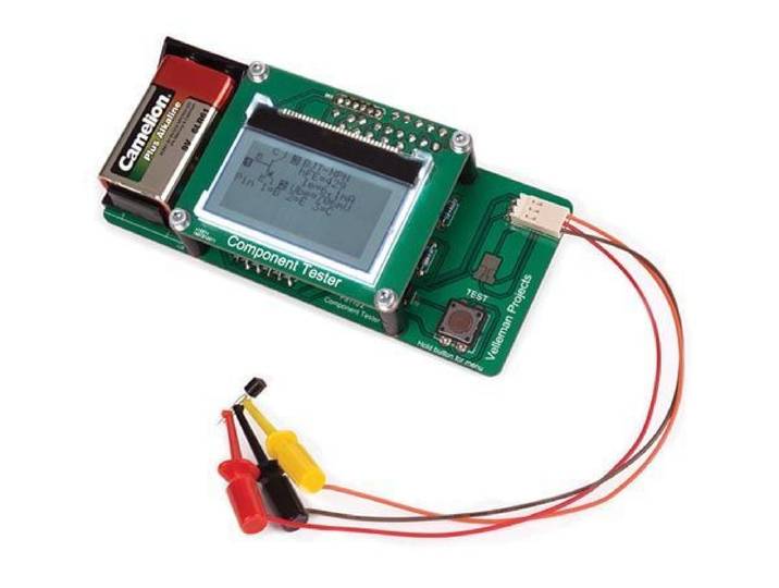 Whadda Soldeerkit - DIY Componententester Kit - BJT JFET E-IGBT D-IGBT E-MOS D-MOS weerstanden spoelen condensatoren diodes