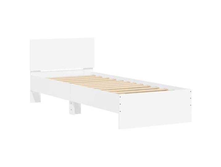 vidaXL Bettgestell mit Kopfteil Weiß 90x200 cm Holzwerkstoff