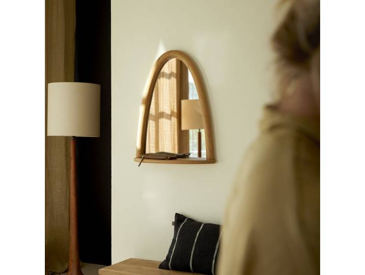 Spiegel aus Mindiholz 68x55 cm - Natur - Mindi