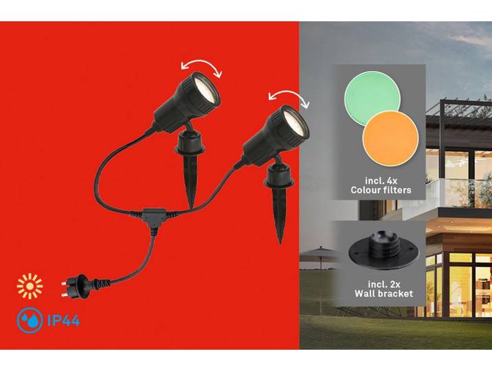 LED Gartenstrahler BRILONER LEUCHTEN Terra , schwarz (weiß, neutral), Leuchten, LED Gartenstrahler