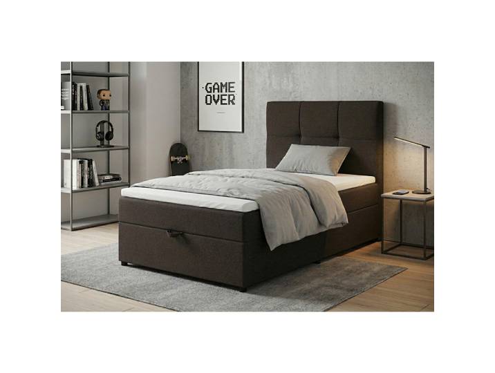 Mid.you Boxbett, Braun, Kunststoff, 100x200 cm, gepolstertes Kopfteil, Stoffauswahl, Kinderzimmer & Jugendzimmer, Jugendmöbel, Jugendbetten