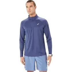 ASICS Herren T-Shirt ICON LS 1/2 ZIP, Größe S in Blau Blau