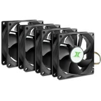 IPC Fan Set 80mm, Gehäuselüfter schwarz, 4er Set, 80 mm