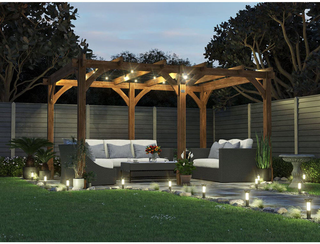 Dunster House Wooden Pergola Garden Plant Frame Furniture Kit Leviathan 4m x 3m Pressure Treated Timber 235cm H X 400cm W X 300cm D