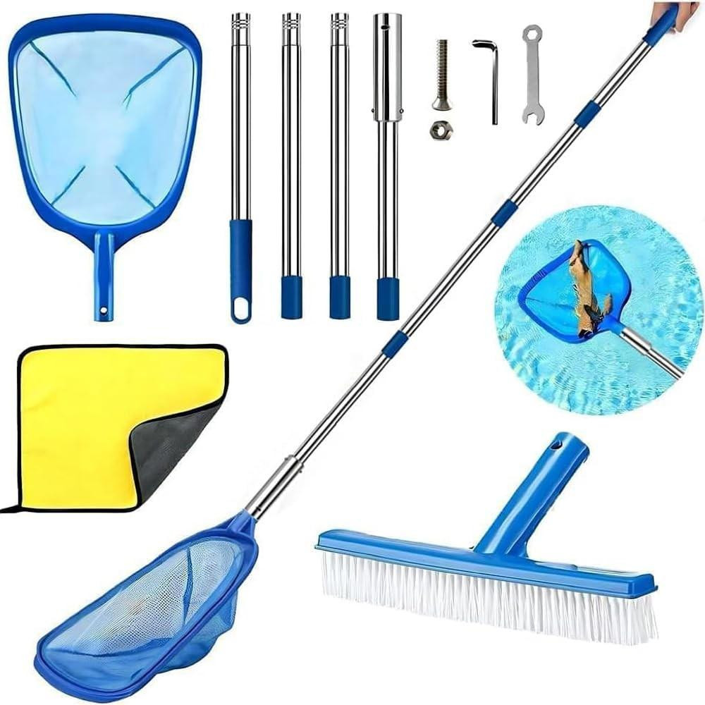 Pool Landing Net met Telescopische Steel - 187 cm Lang