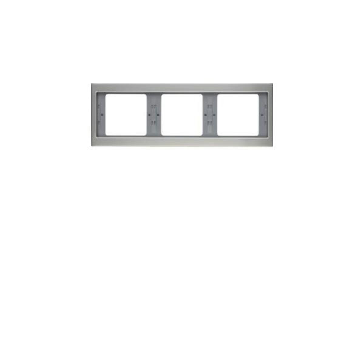 Hager BER K5 frame 13737004 roestvrij staal horizontaal 3-voudig