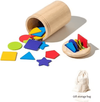 Inspire Picks Montessori Wooden Color Sorting & Shape Matching Puzzle For Toddlers shape