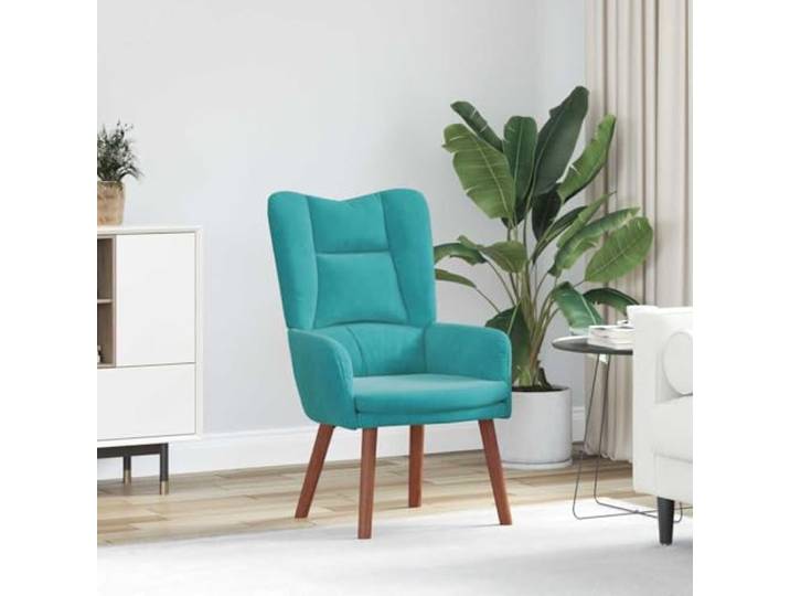 IBUQDDV Türkiser Samt Sessel 63x67x94cm Moderner Relaxing Armchair Kautschukholzbeine, Polyester Armlehnen, Wohnzimmer, Schlafzimmer, Arbeitszimmer, einfache Montage