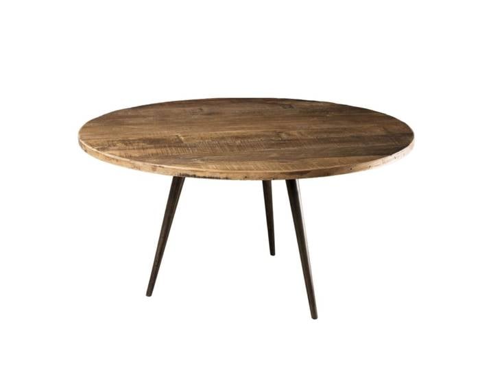 Table basse ronde en teck recyclé et métal d75