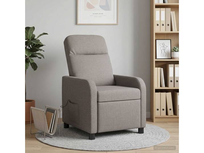 vidaXL Massage Relaxsessel Taupe Stoff