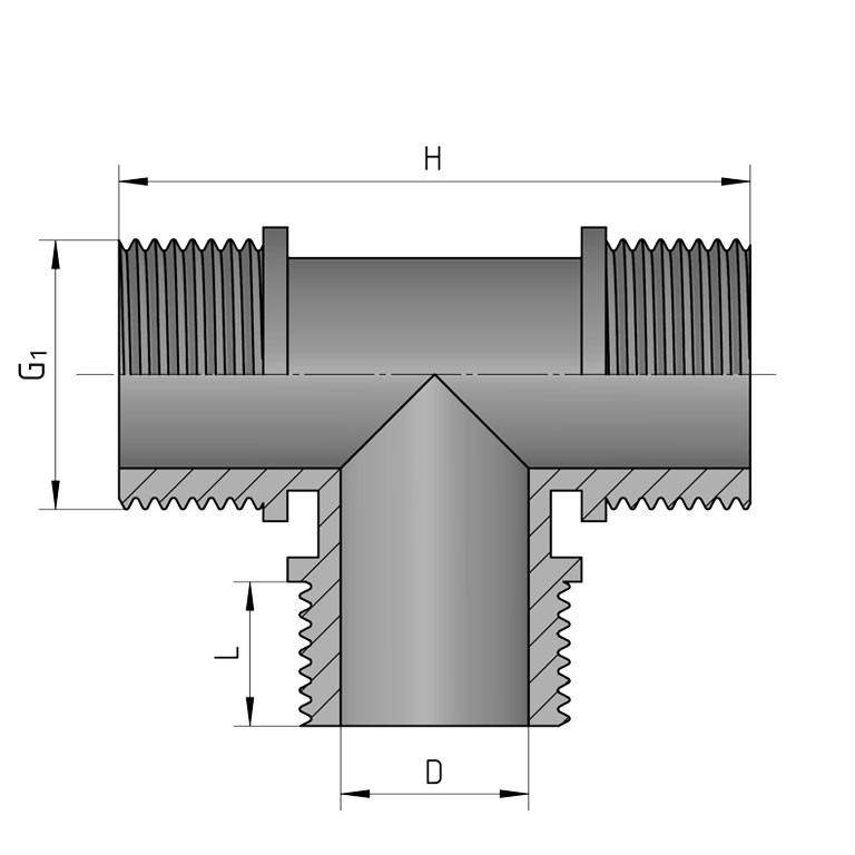 REKUBIK T-Stück 3x Außengewinde 3/4" AG x 3/4" AG x 3/4" AG 3311/0222