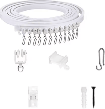 Inspire Curations FlexiGlide Bendable Curtain Track Rail Silent Nano Curtain Rail System 3m