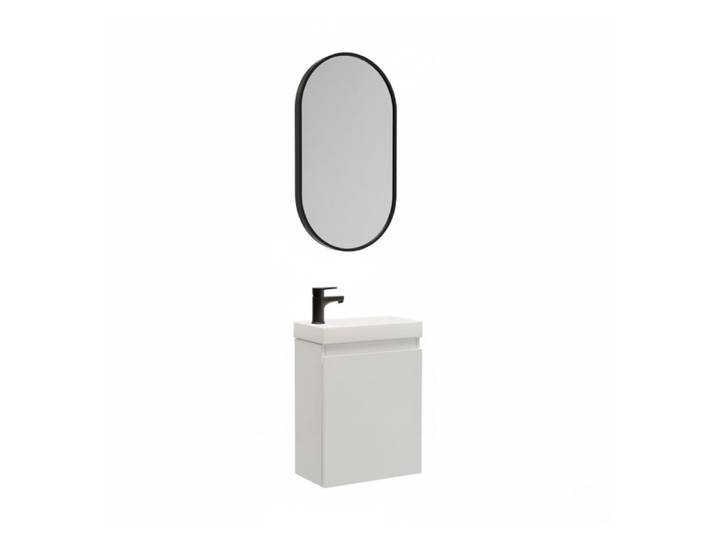 Meuble lave-mains + miroir ovale