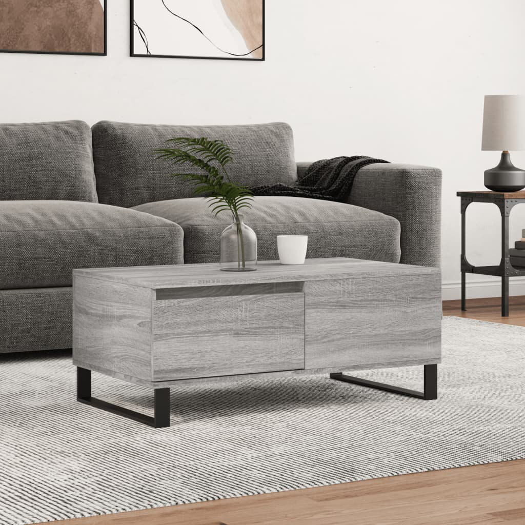 Metro Azianna Sled Coffee Table with Storage Grey Sonoma