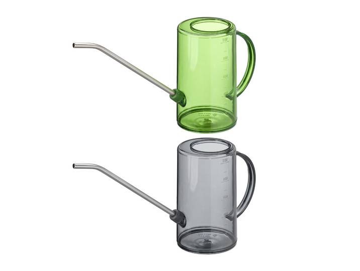 Giesskanne Zimmerpflanzen 1 Liter 2er-Set Grün-Silber-Grau